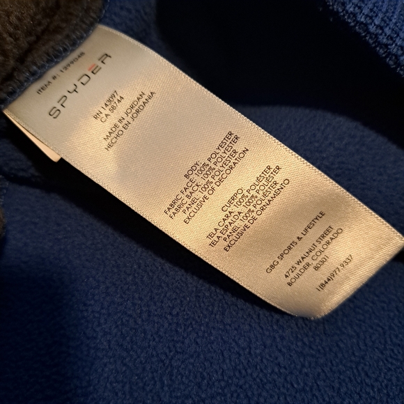 Spyder Men's Blue Black Polyester 1/4 Zip Pullover Mock Neck Sweater Size Medium - Picture 4 of 11